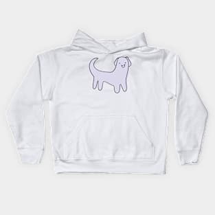 Cute Silly Simple Minimalist Pastel Periwinkle Puppy Dog Small Icon Kids Hoodie